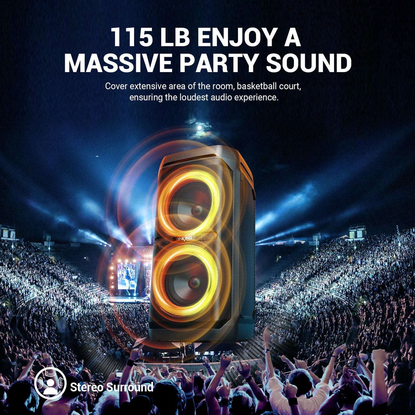 W-King T11 100W Bluetooth Speaker IPX6 Waterproof Massive Sound