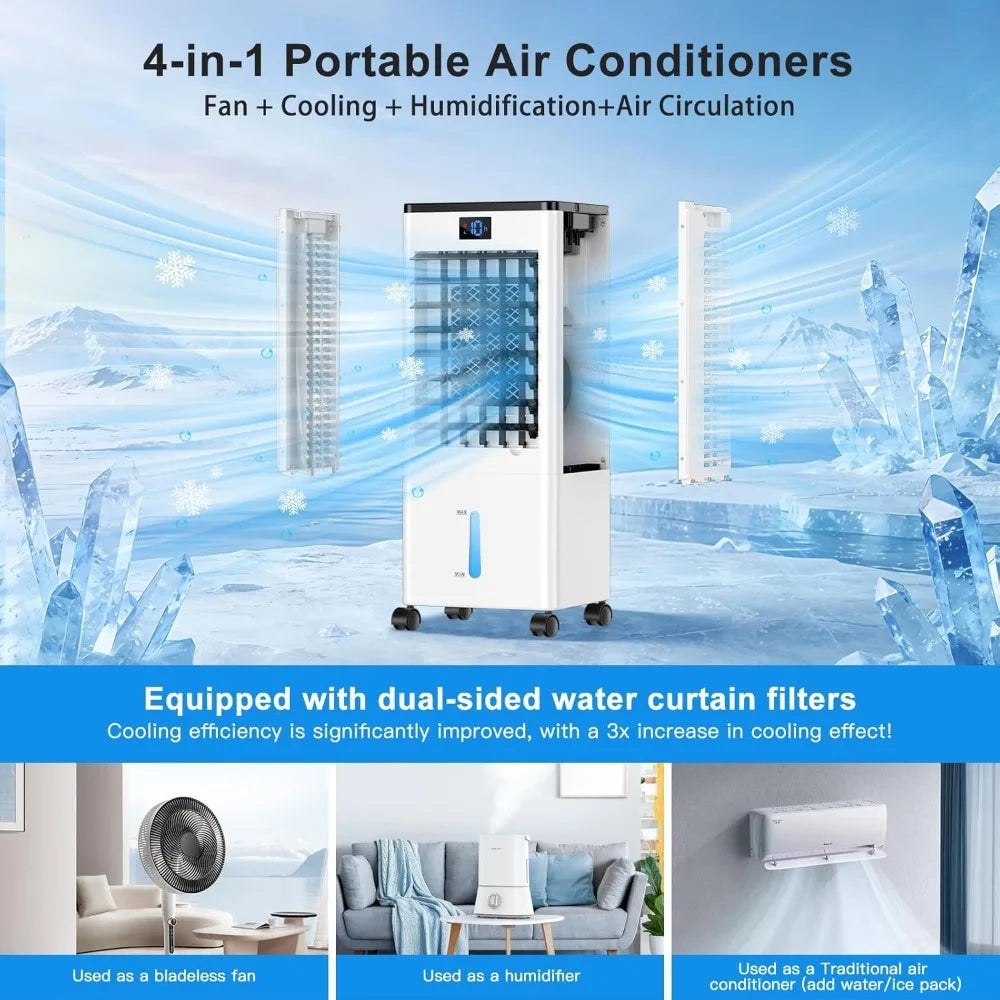 3in1 Evaporative Cooler With Humidifier Portable Air Conditioner Home Bedroom