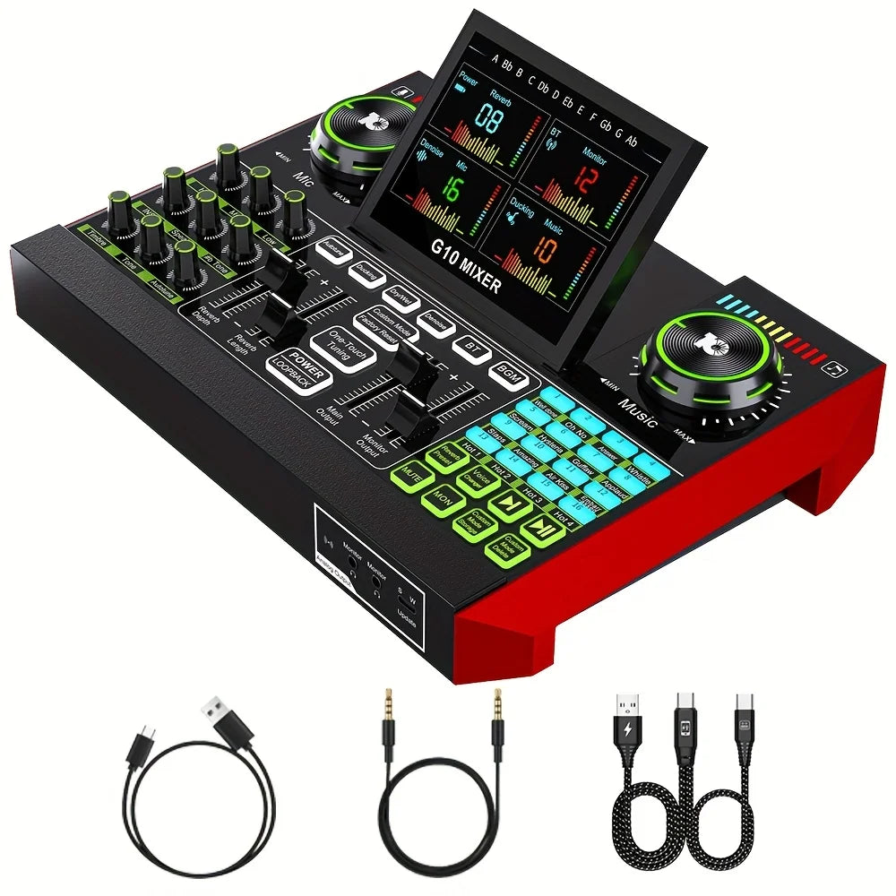 Tenlamp G10 Audio Mixer With Voice Changer For PC Streaming