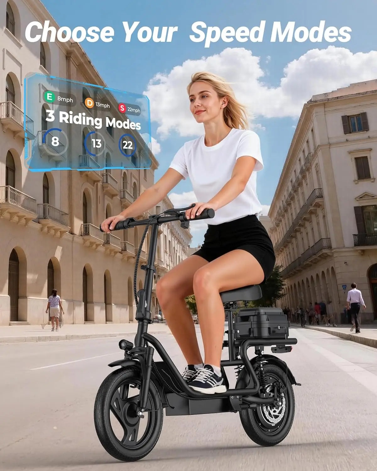 AOVOPRO Electric Scooter For Adults 500W Dual Suspension Folding With 14 Inch Tires 22 MPH Speed 28 Mile Range