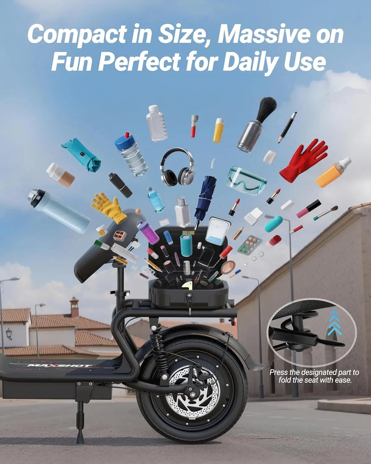 AOVOPRO Electric Scooter For Adults 500W Dual Suspension Folding With 14 Inch Tires 22 MPH Speed 28 Mile Range