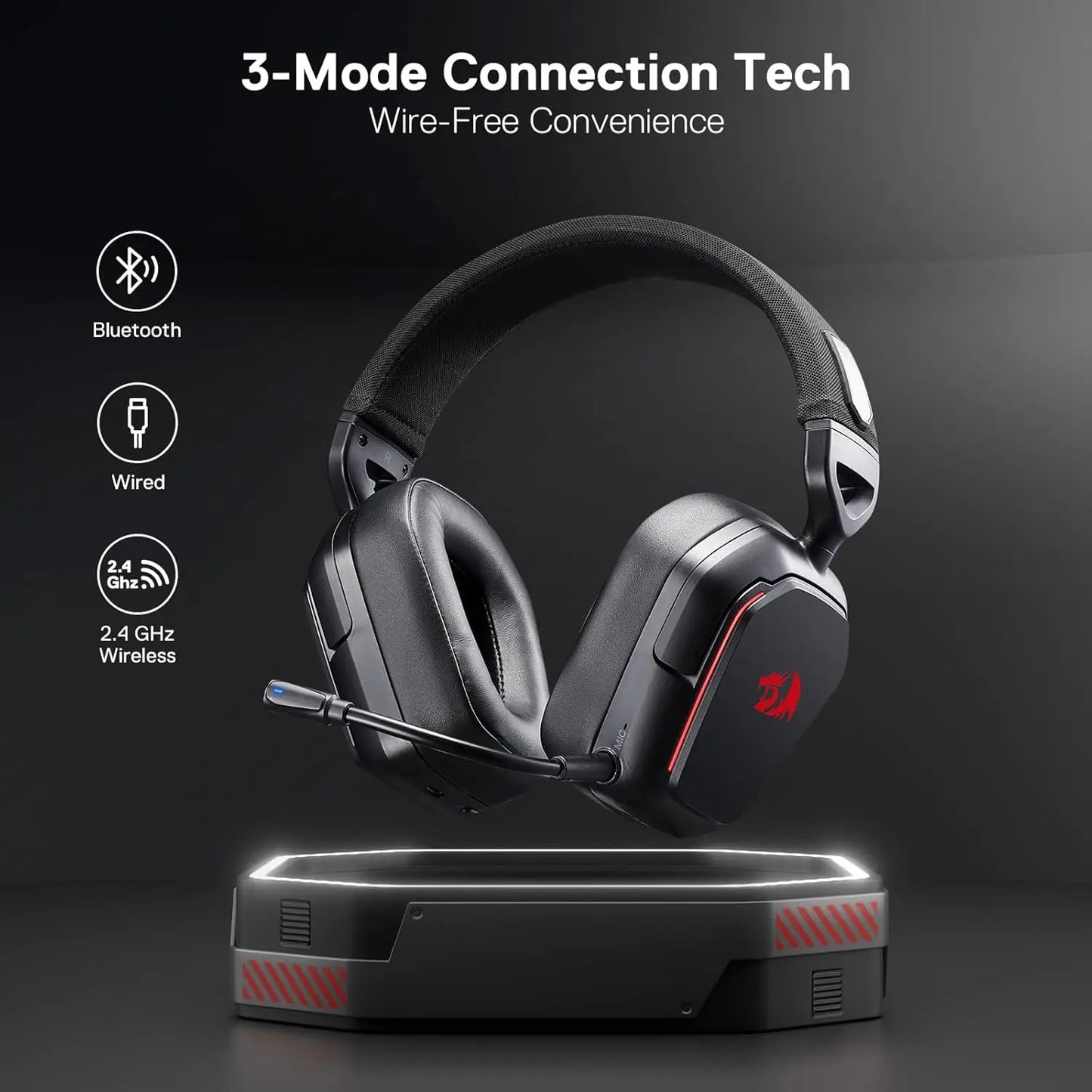 Redragon H868 Wireless RGB Gaming Headset With 7.1 Surround Sound