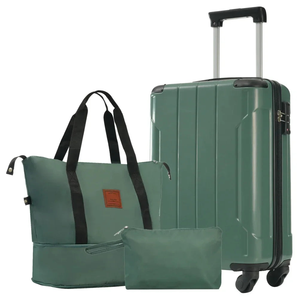 Carry On Luggage Set 3 Piece With Spinner Wheels ABS Hardshell