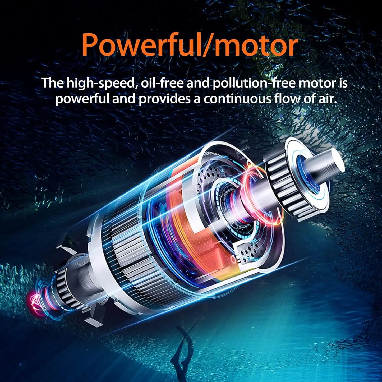 GOYOJO Scuba Diving Ventilator Dual User Portable Underwater Device For Divers Waterproof Rechargeable 7H Battery