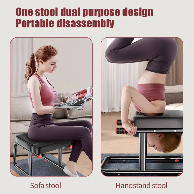 KBQ Multifunctional Yoga Inverted Stool With Double Armrests