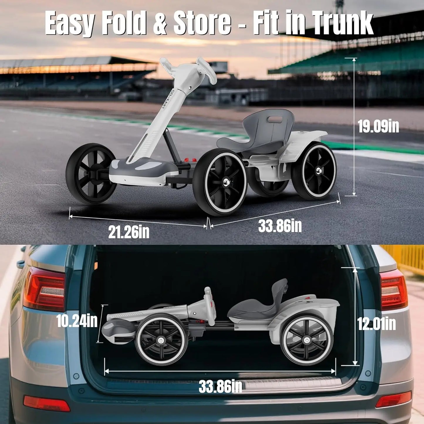 Foldable Remoto Electric Go Kart With Bluetooth