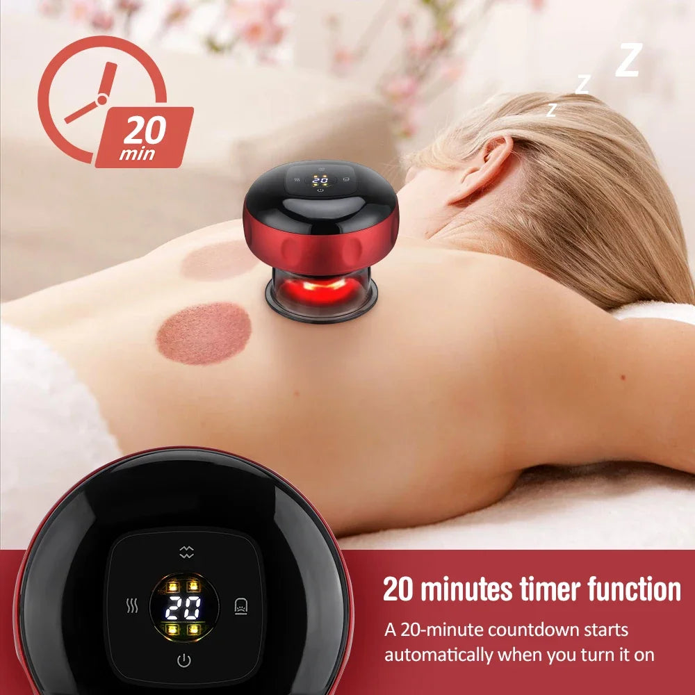 Heated Cupping Massager With Gua Sha And Adjustable Suction