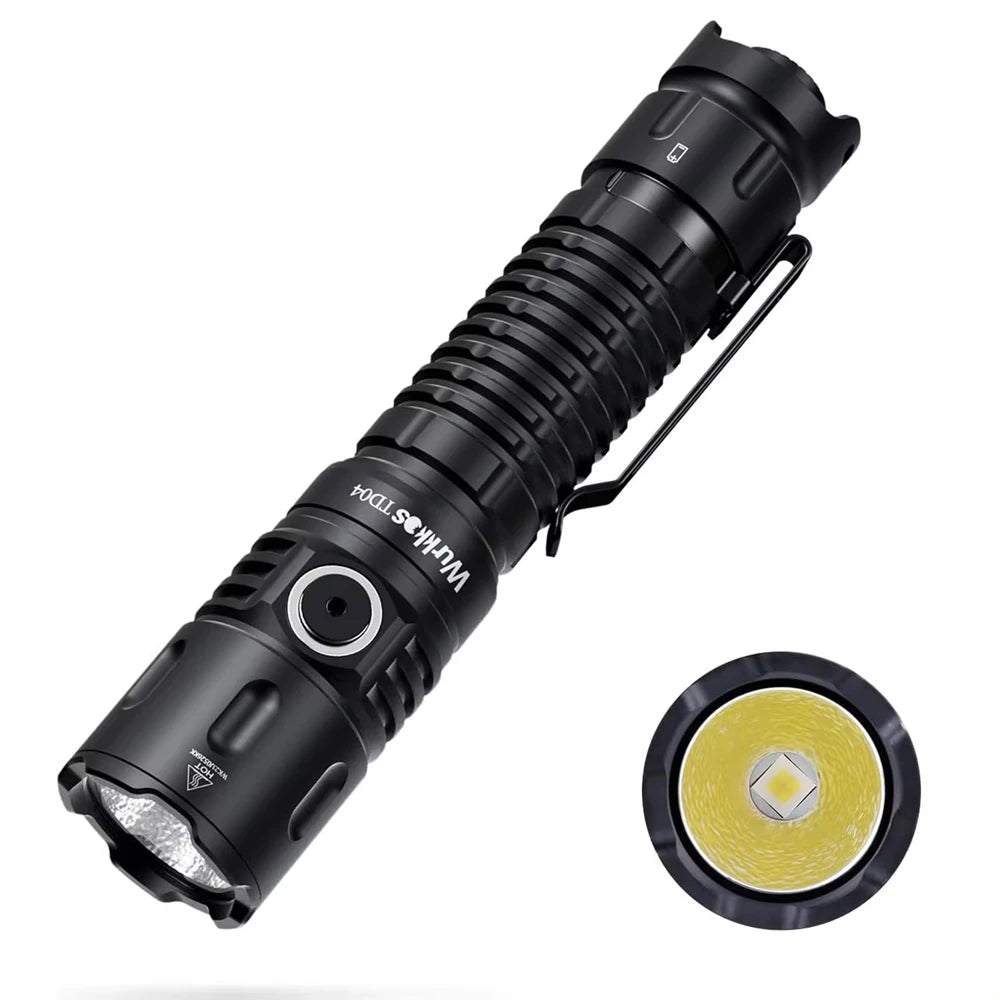 Wurkkos TD04 USB C Rechargeable Dual Mode Tactical Flashlight