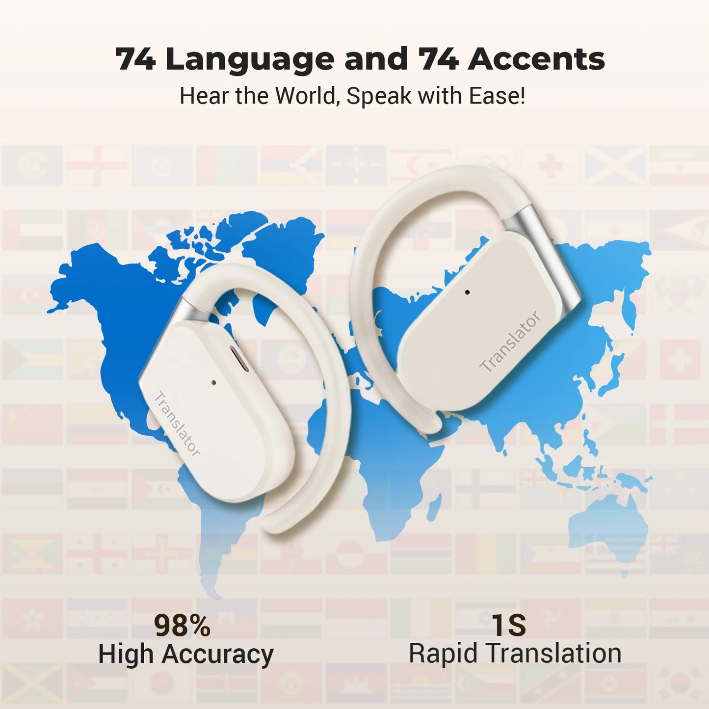 Wooask M9 Translator Earbuds Real Time Voice Translation 144 Languages