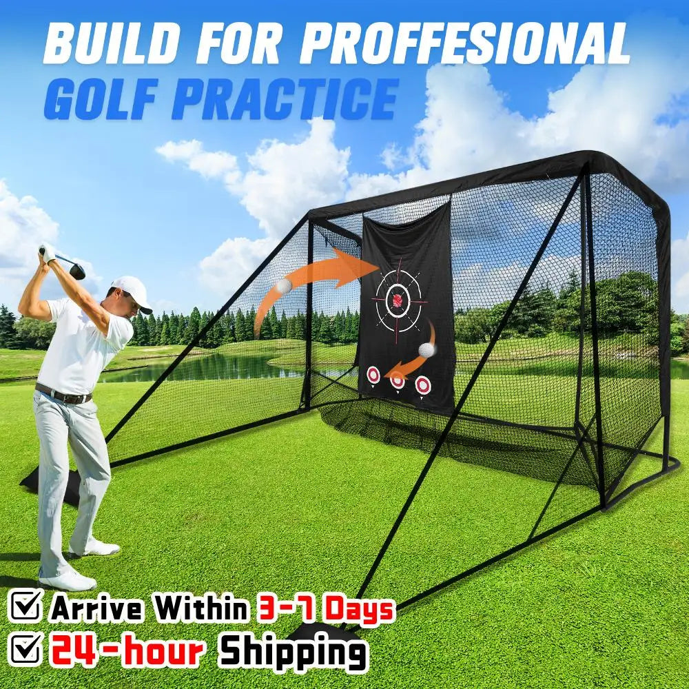 ATUOTIN Golf Cage Net 10x7FT Heavy Duty Practice Hitting Net For Outdoor Indoor Backyards Gift For Men Dad