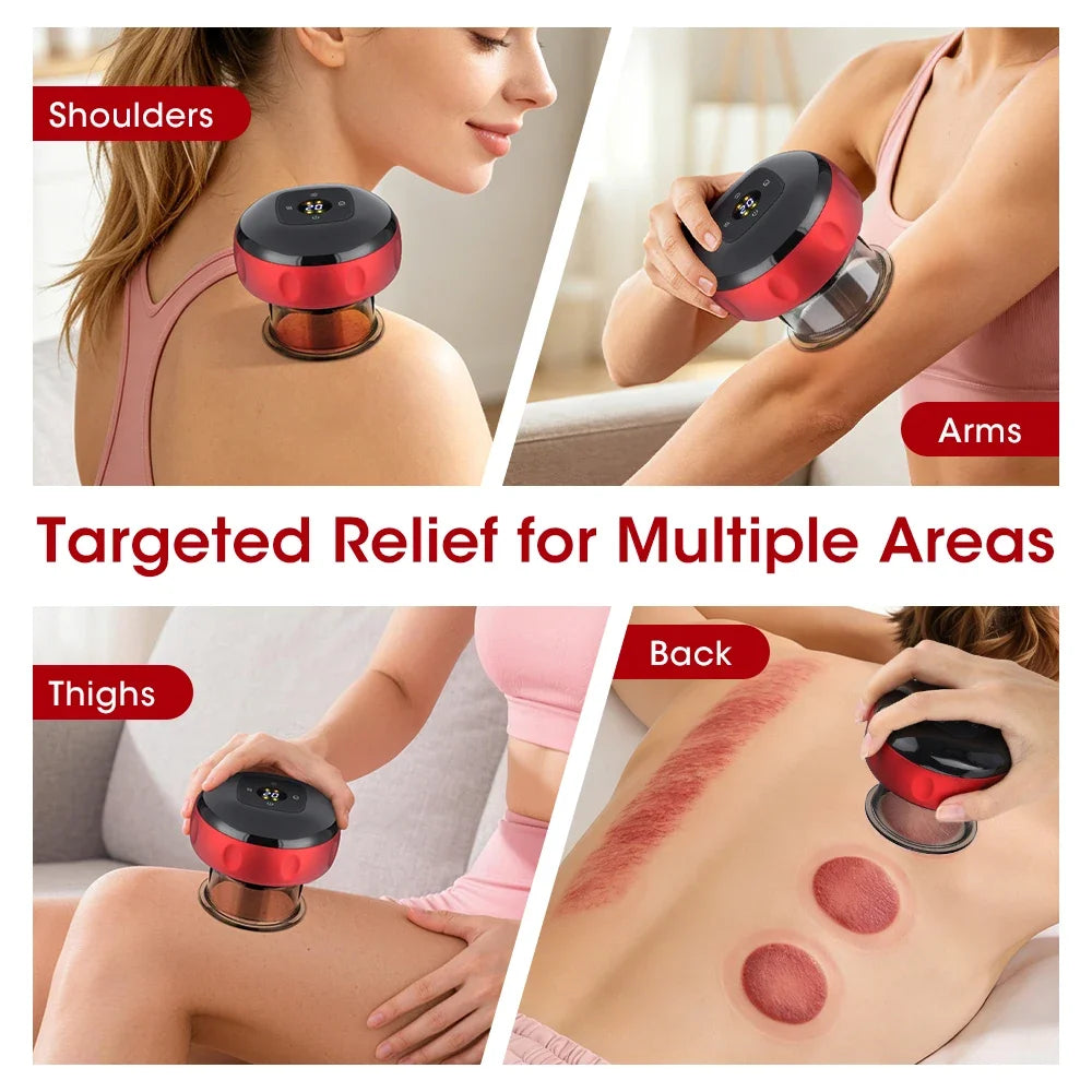Heated Cupping Massager With Gua Sha And Adjustable Suction