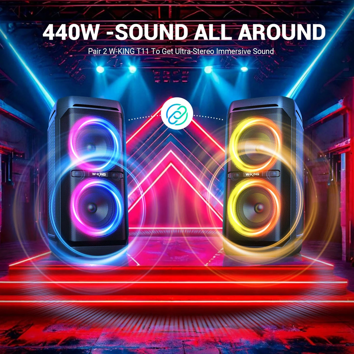 W-King T11 100W Bluetooth Speaker IPX6 Waterproof Massive Sound