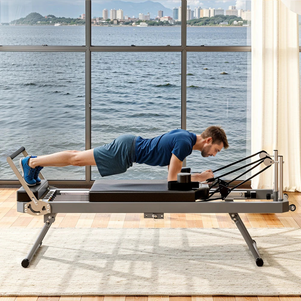 Multifunctional Pilates Reformer Home Exercise Machine With Resistance Cords