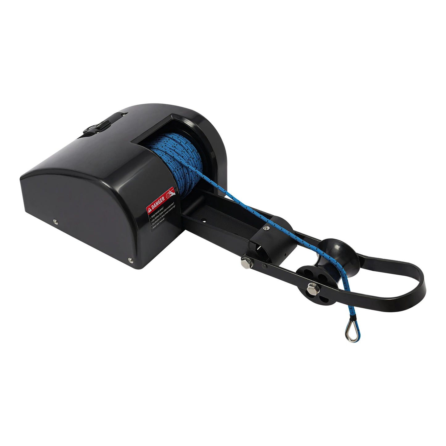 12V Electric Boat Winch 35 Lb Capacity With 100 Ft Braided Rope And Wireless Remote For Boats Up To 24ft