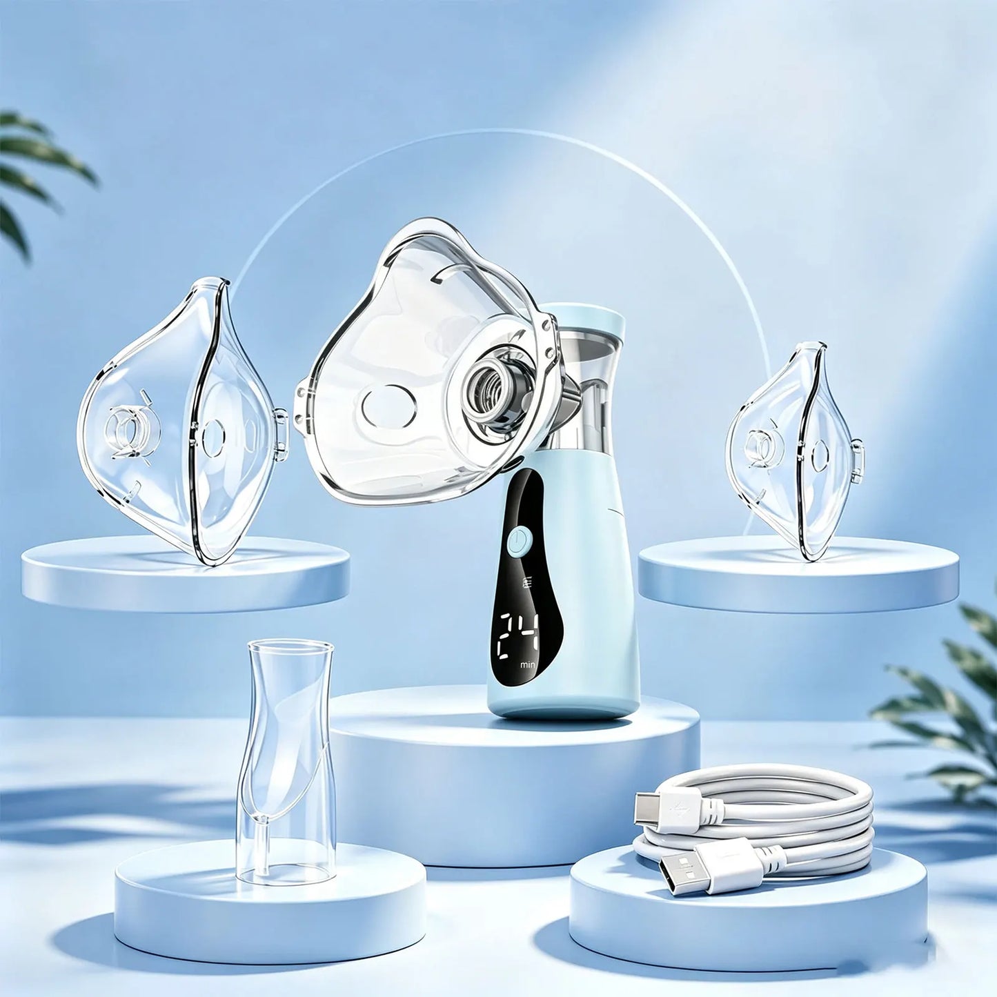 Portable Handheld Nebulizer Dual Mode With Auto Cleaning Travel COPD