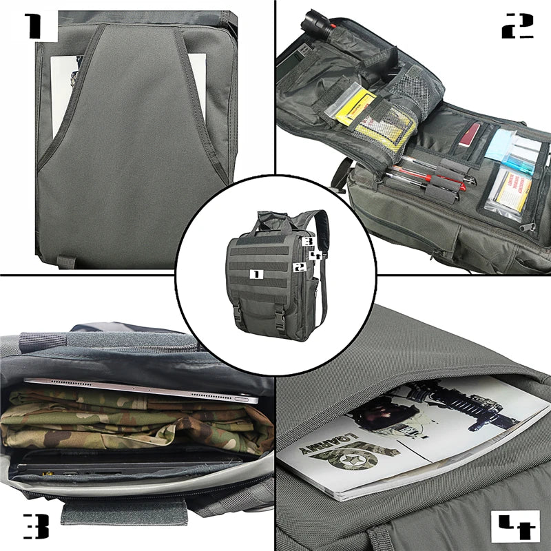 LQARMY Molle Laptop Bag Tactical Messenger Backpack Outdoor Use