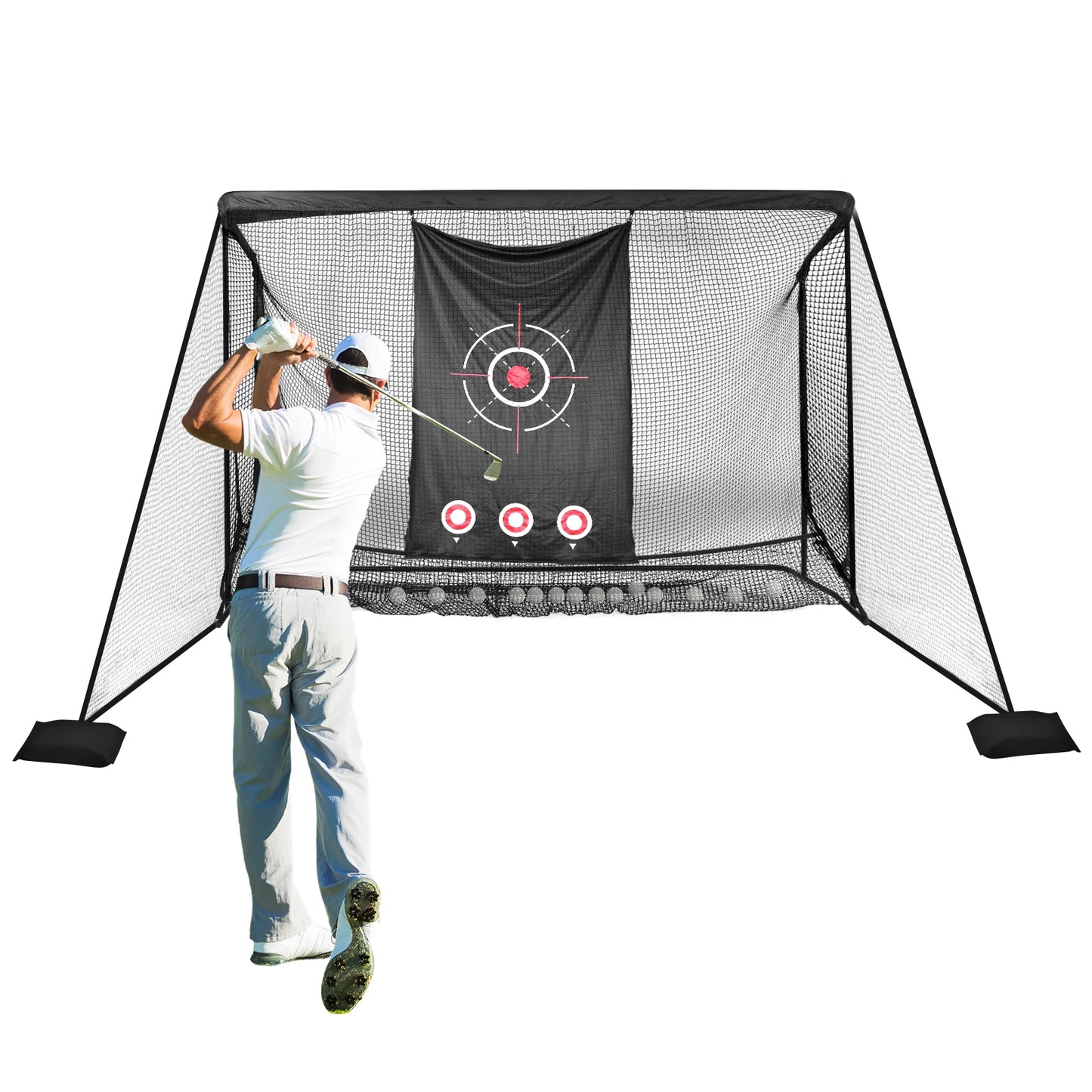 ATUOTIN Golf Cage Net 10x7FT Heavy Duty Practice Hitting Net For Outdoor Indoor Backyards Gift For Men Dad