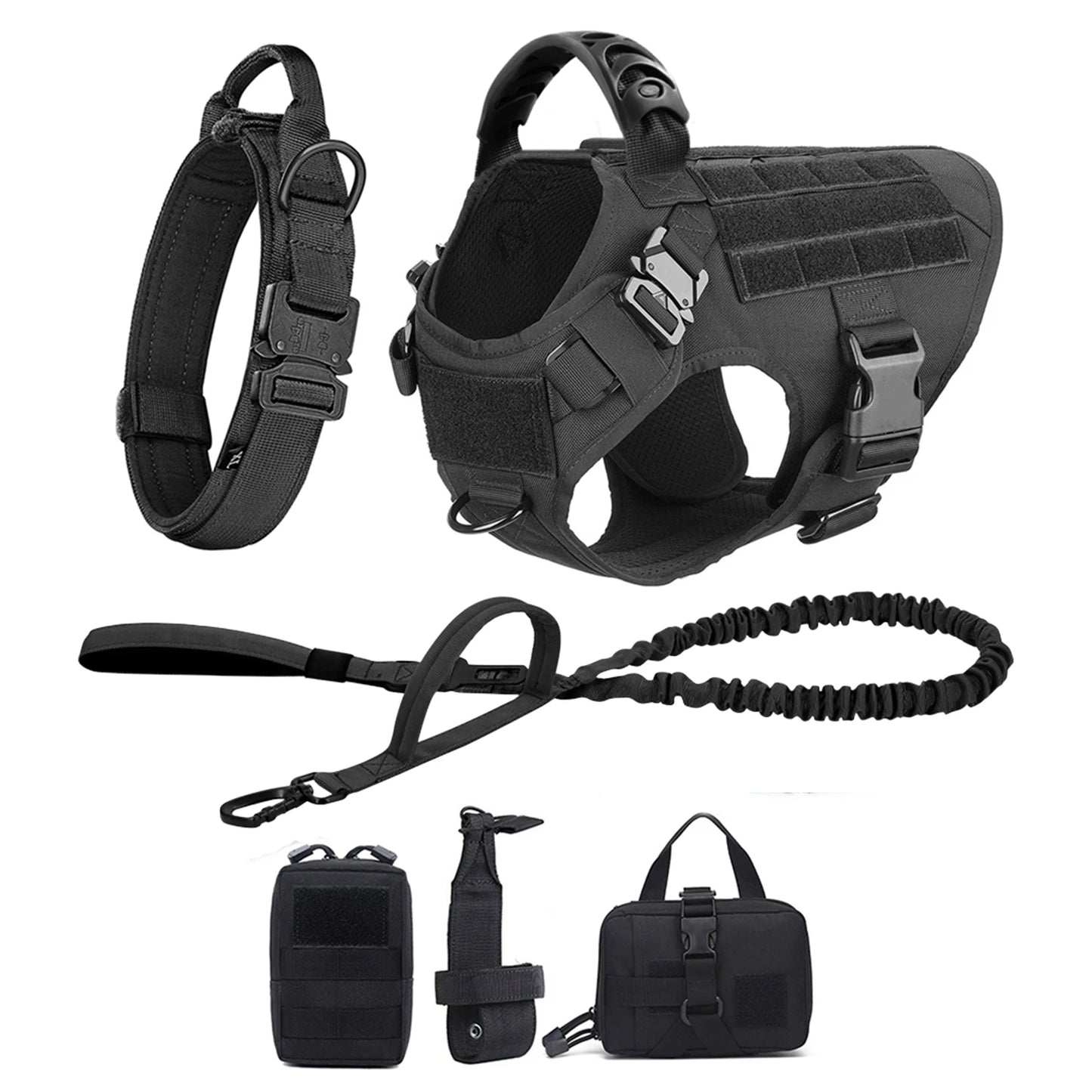 Nylon Dog Harness And Leash Set Padded Breakaway Quick Release