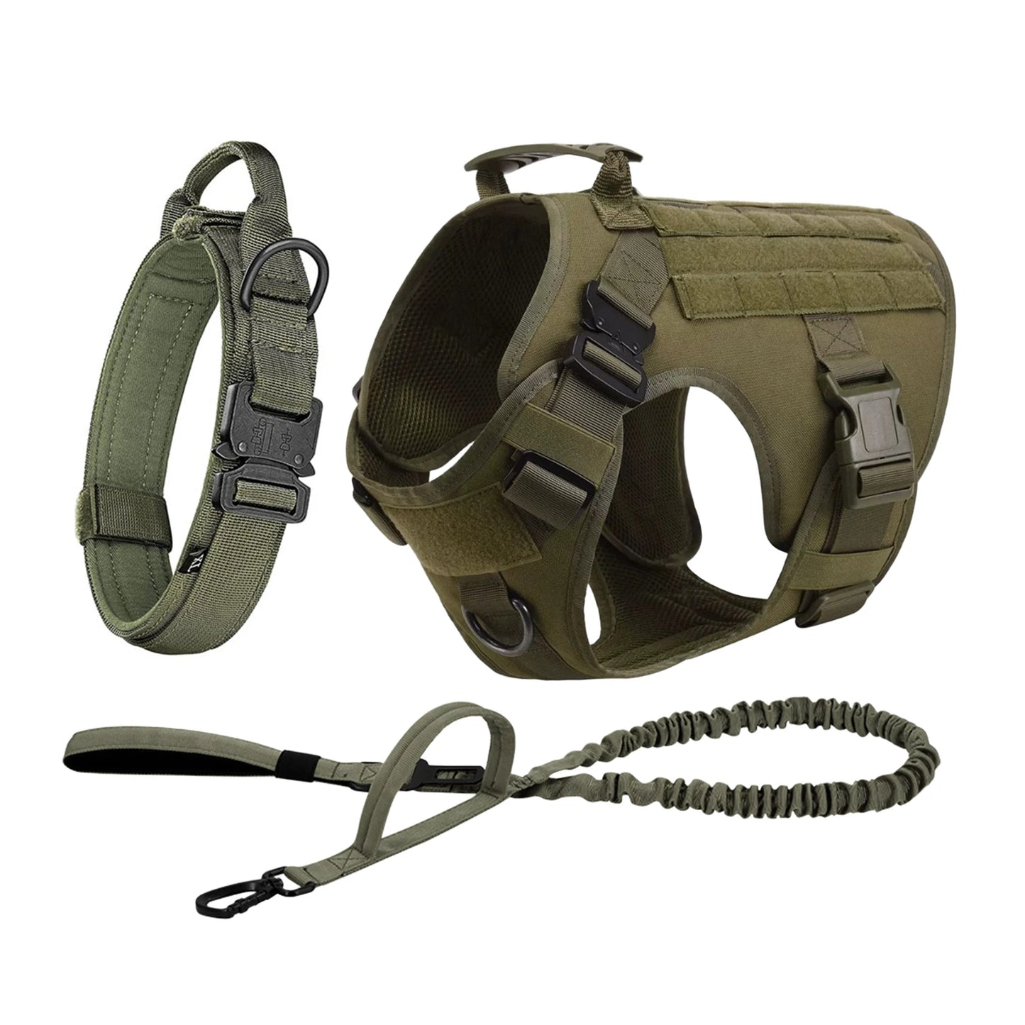 MOLLE Tactical Dog Harness With Padded Quick Release Buckles
