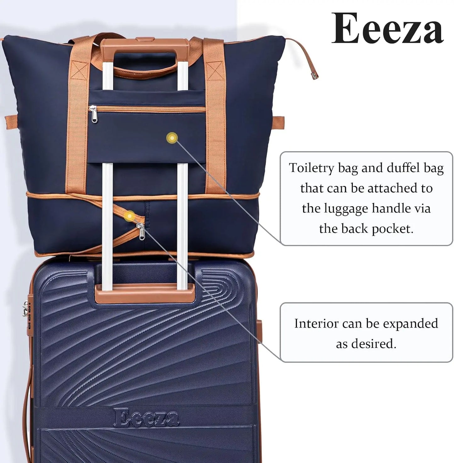 5 Piece ABS Luggage Set With TSA Spinner Wheels Lightweight