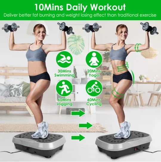 Whole Body Vibration Platform With Resistance Bands Remote Control