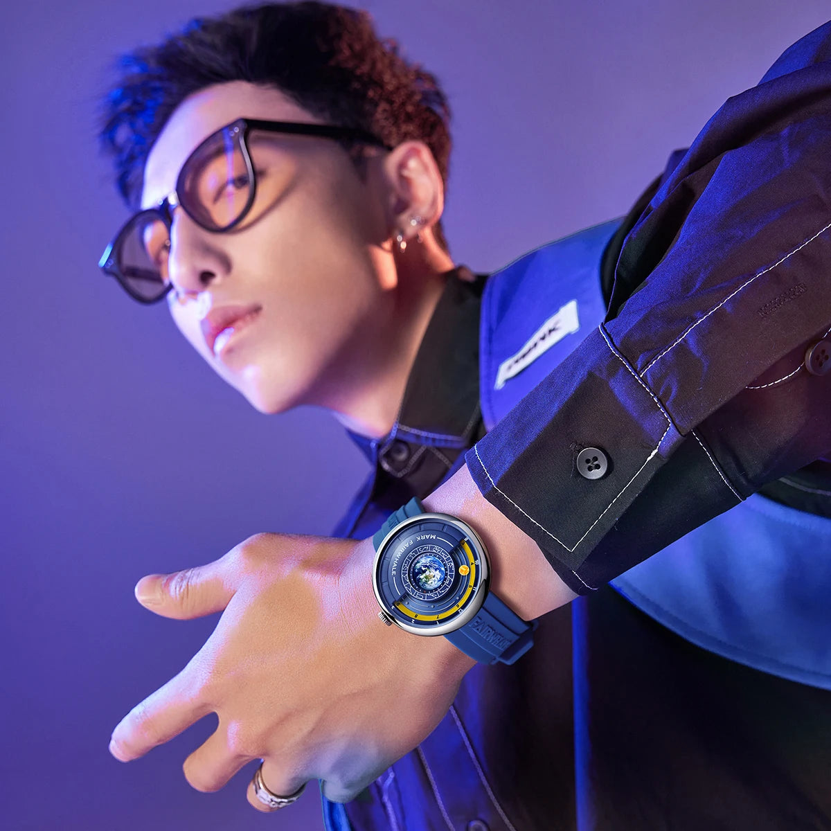 Mark Fairwhale Earth Constellation Dial Design Fashion Quartz Men's Wristwatch Waterproof Business Watch for Man Reloje Hombre