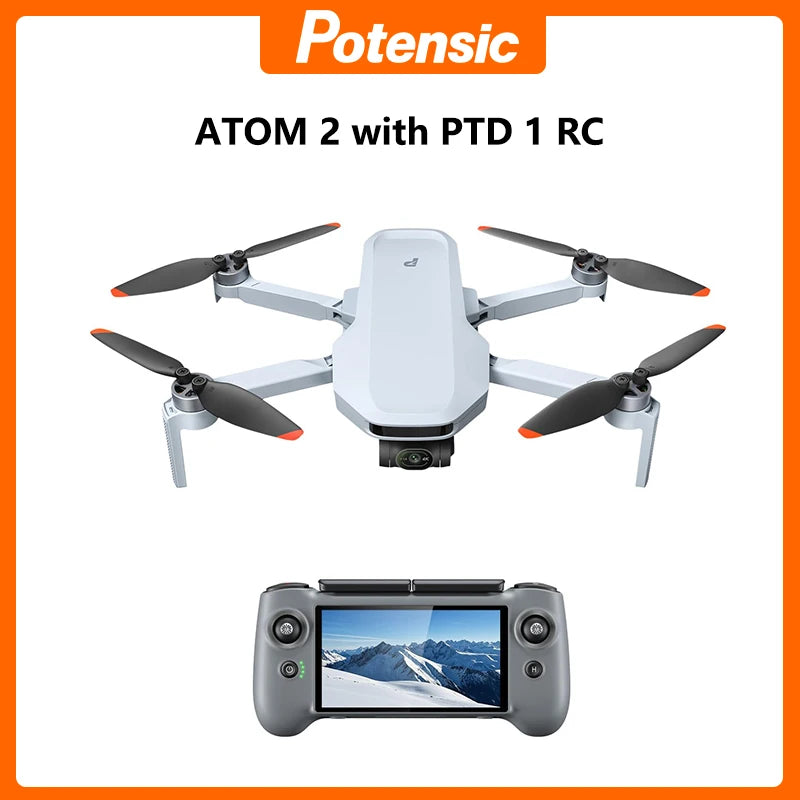 Potensic ATOM 2 Drone 4K Video 8K Photo 2.7K Vertical Shoot AI Night Shot 10km Range For Aerial Pros PTD 1 Remote