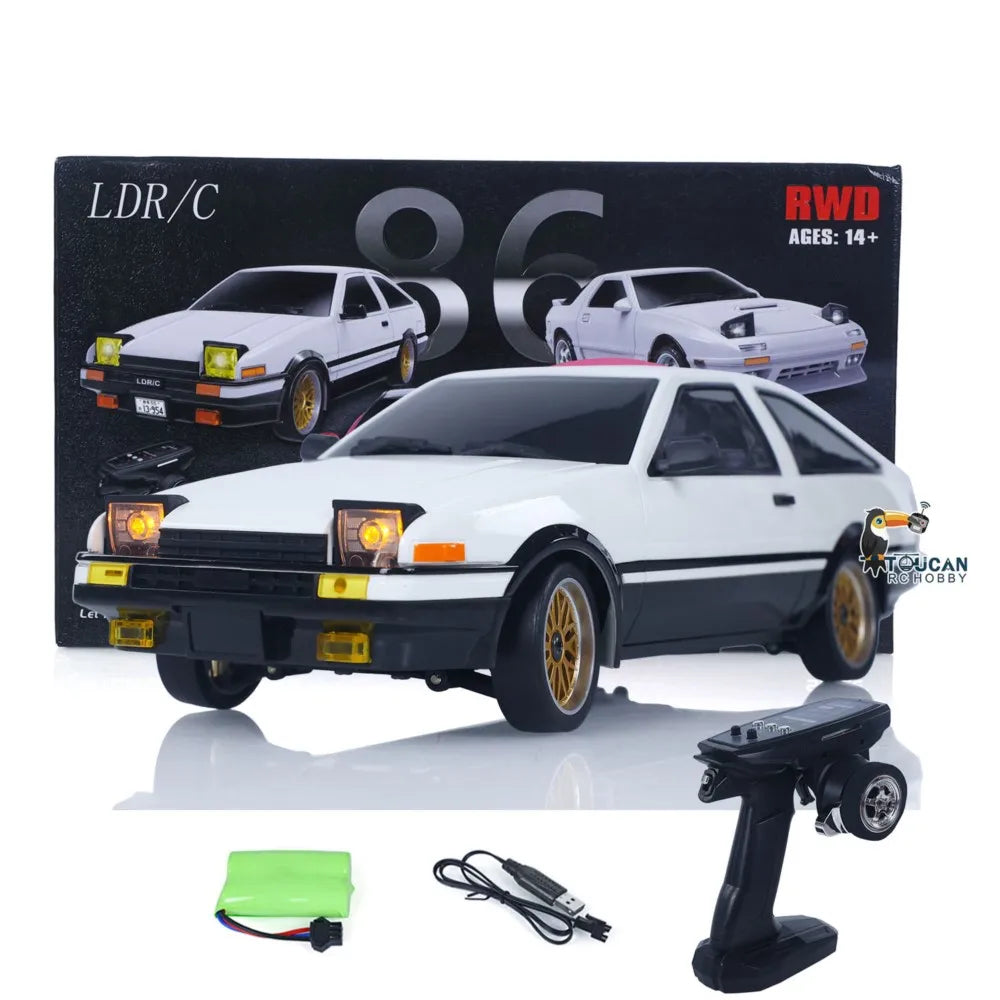 RC Drift Car LD1801 AE86 Style With Gyro Flip Light High Speed Remote Control For RC Enthusiasts