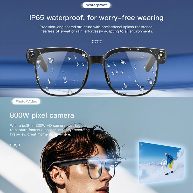 2026 New Smart Ai Glasses, A Variety Of Lenses To Choose From, Two Standard Replacement Lenses, Photo And Video Ai Glasses, 800W Pixel Ultra-Wide-Angle Camera, High-Definition Video 1080P, Photography And Camera Anti-Shake, D