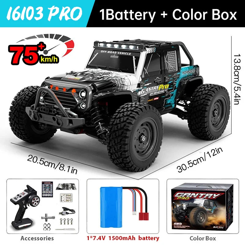 WLtoys 16101 Pro 116 Scale High Speed 4WD RC Car With LED Light