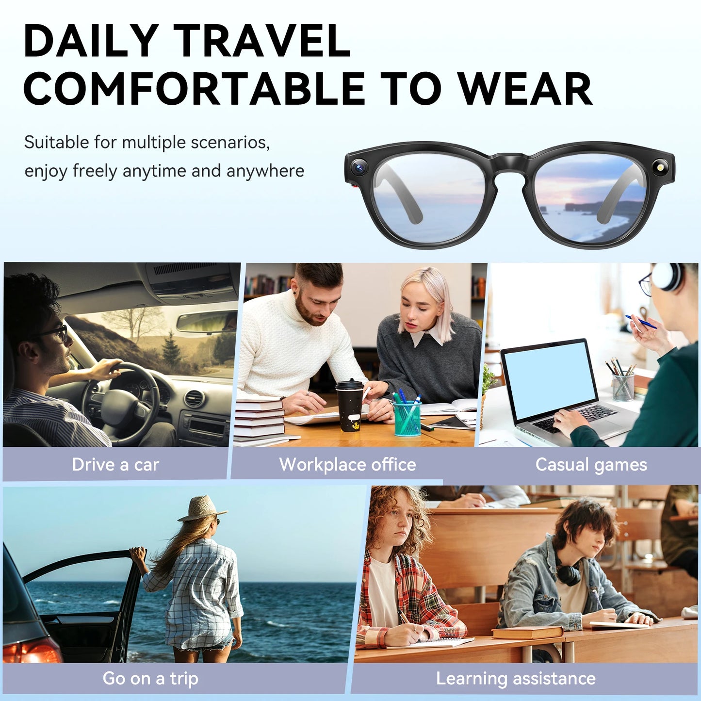 EIGIIS AI Smart Glasses With Bluetooth Call And AI Translation
