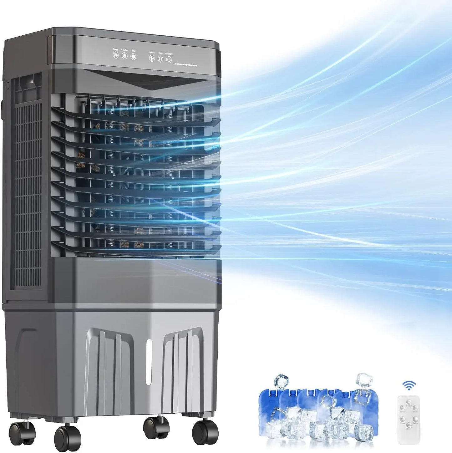 Portable Evaporative Air Cooler 1800 CFM With Water Tank And Oscillation