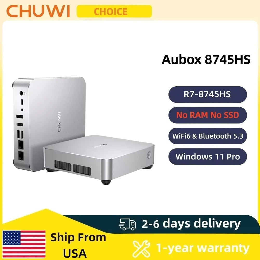 CHUWI Ryzen 7 8745HS Mini PC Oculink DDR5 Quad 4K