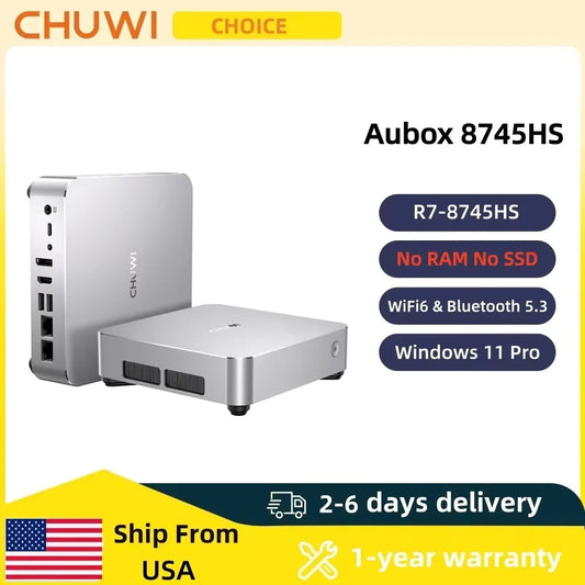 CHUWI Ryzen 7 8745HS Mini PC Oculink DDR5 Quad 4K