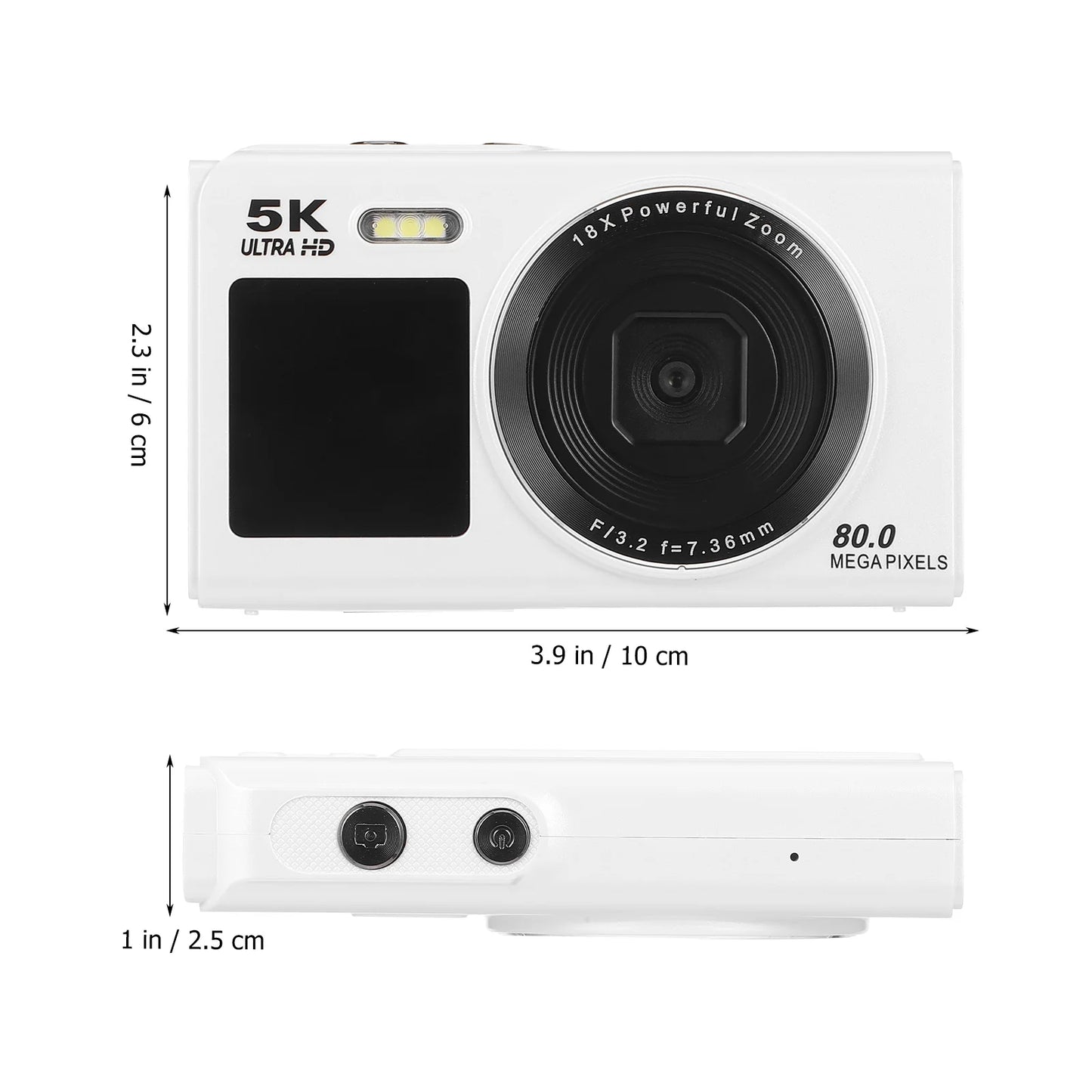 5K Vlogging Digital Camera With 18X Zoom And Dual Screen