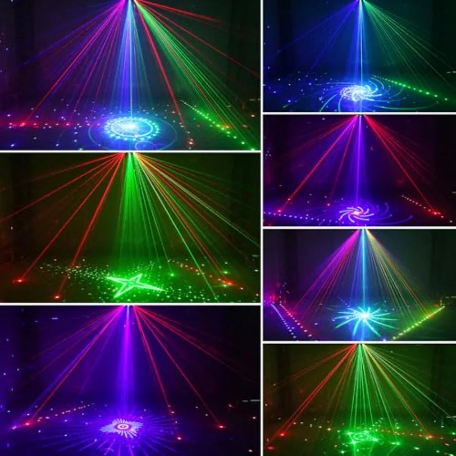 RGB DJ Disco Light With Remote DMX512 LED Pattern Strobe