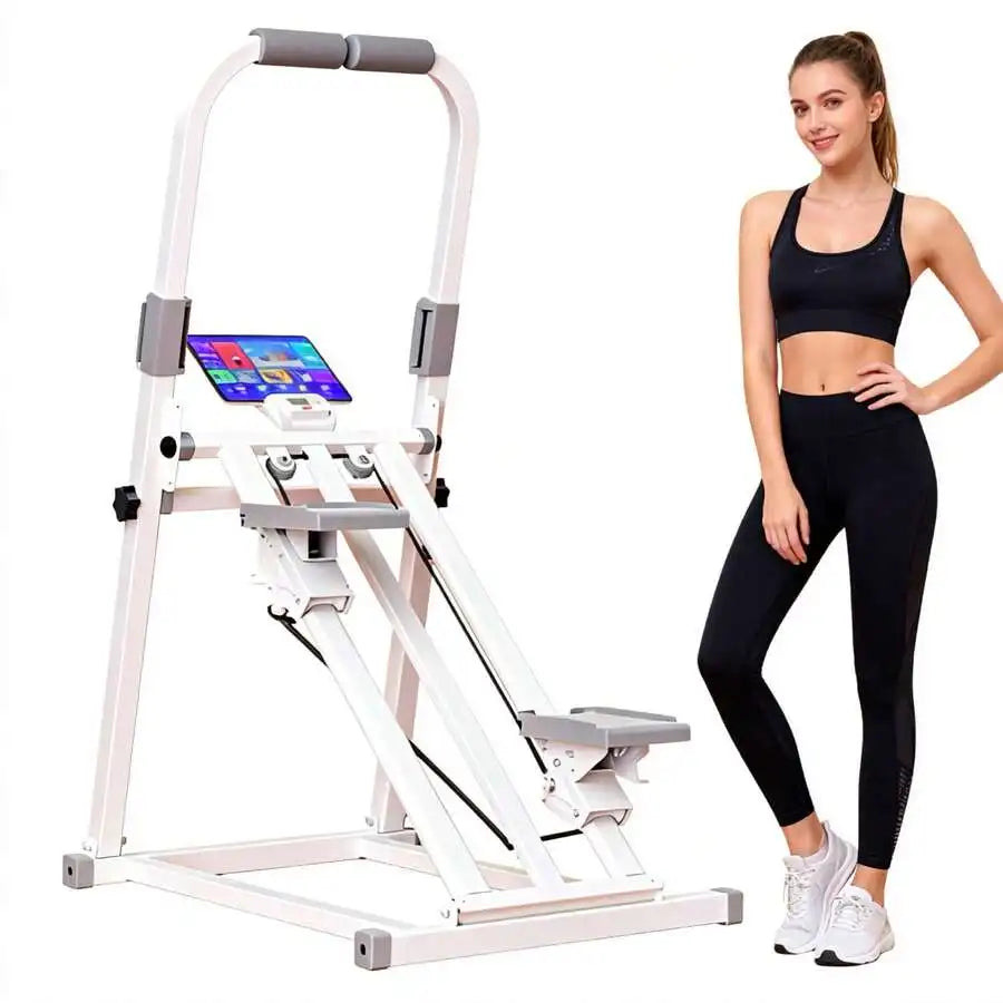 Foldable Stair Stepper With Adjustable Resistance And Phone Holder