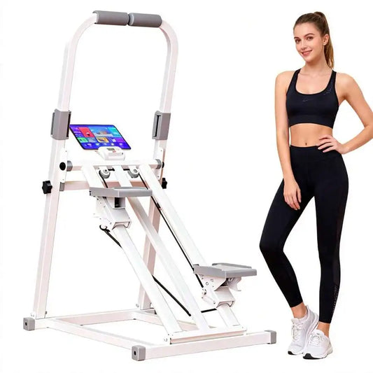 Foldable Stair Stepper With Adjustable Resistance And Phone Holder