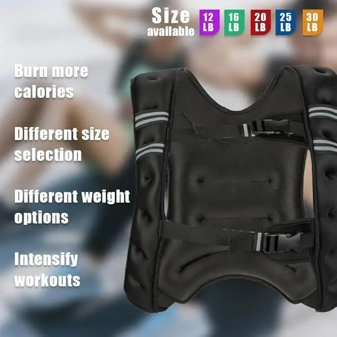 Weighted Vest for Men Women Kids, 12 16 20 25 30 Lbs Weights Included, Workout Equipment Strength Training Weight Vest for Training Workout, Jogging, Cardio, Walking