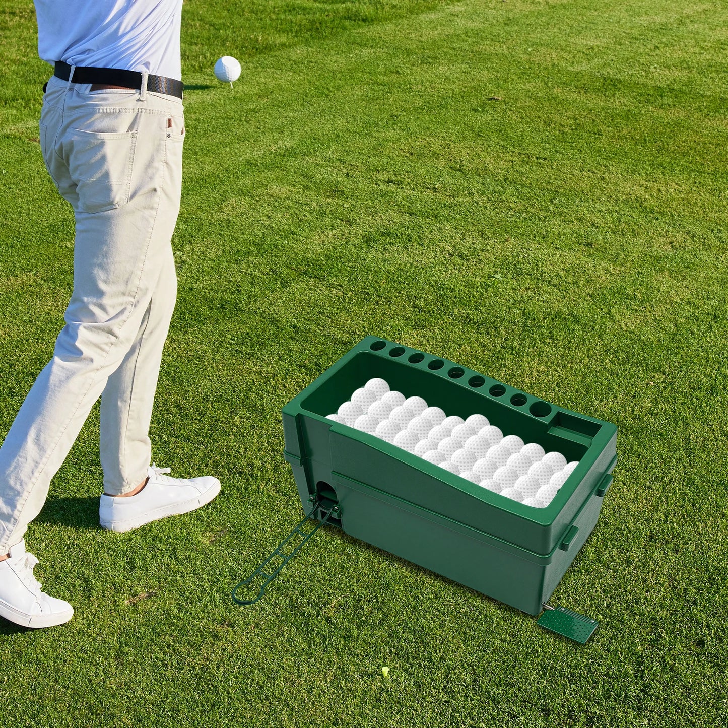 Automatic Golf Ball Dispenser For Beginners And Pros With Phone Holder Durable ABS Indoor Outdoor Practice Aid