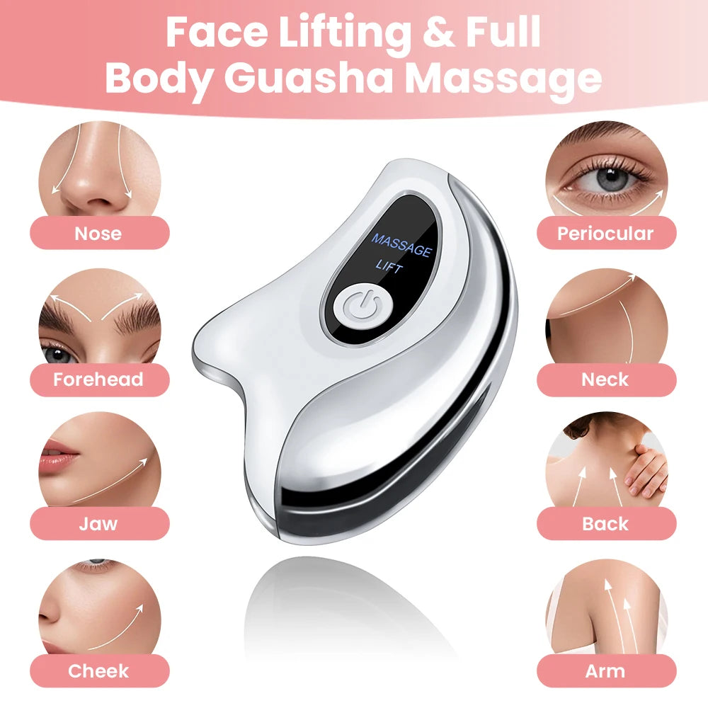 Hailicare Heated Vibration Gua Sha Face Massager For Lifting