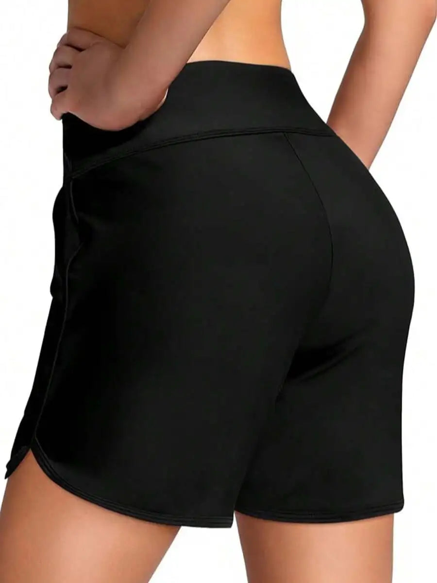 Womens Quick Dry High Waisted 5 Inch Swim Board Shorts With Liner And Pockets All Day Comfort