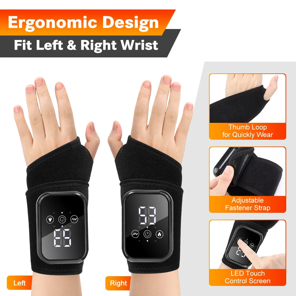 Hailicare Cordless Heated Hand Wrist Massager With Vibration And 3 Heat Levels