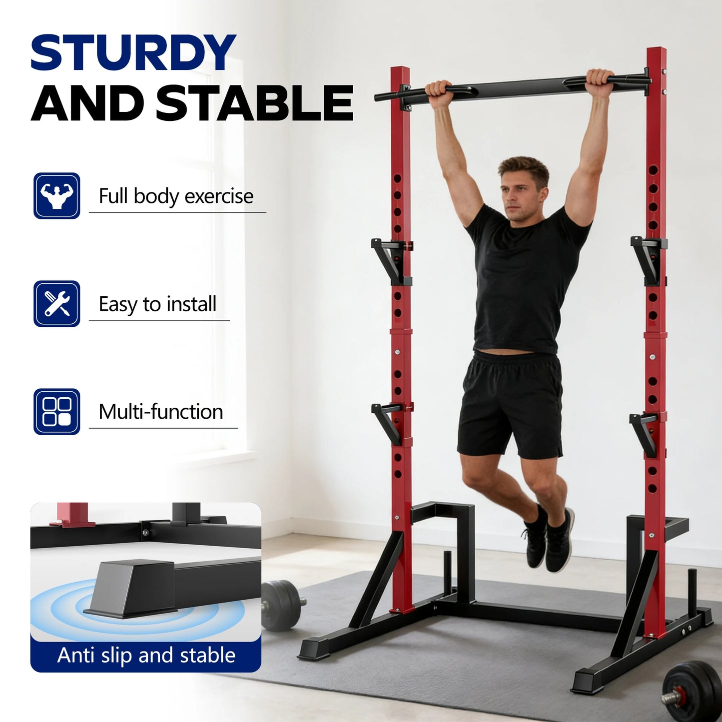 KERDOM Multifunction Power Rack With Pull Up And Dip Station