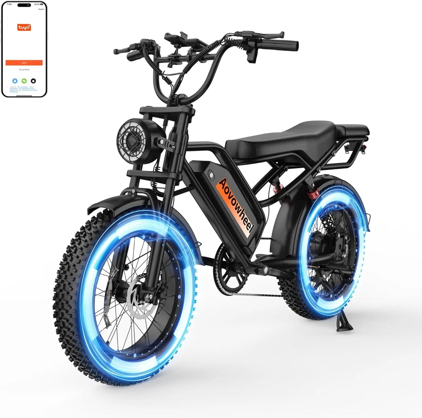 AOVOWHEEL AW2PRO Electric Bike 1500W Fat Tire MTB Dual Disc Brakes 31MPH Top Speed 70 Mile Range For Adventurous Riders