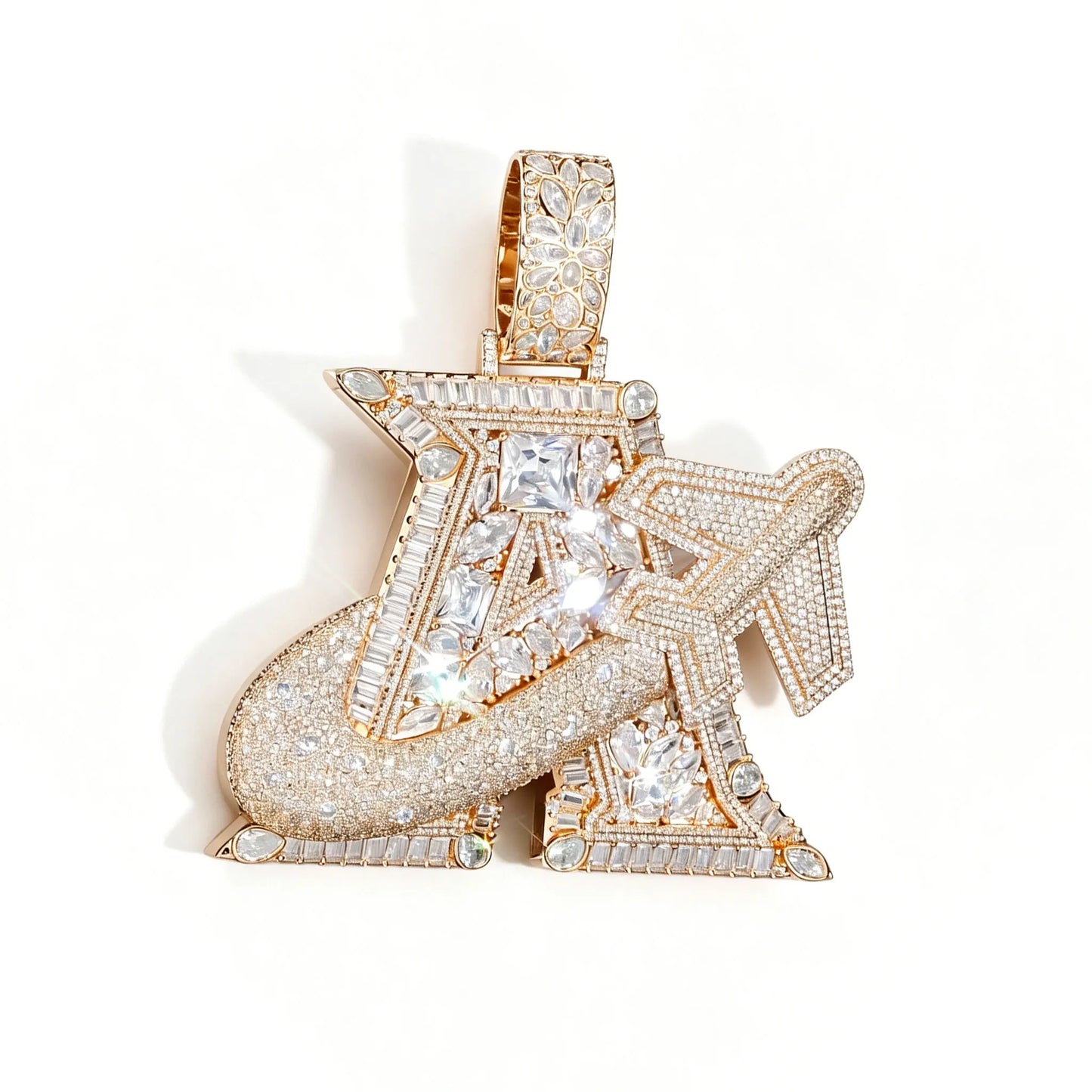 Lyee Cyee Letter A Airplane Hip Hop Pendant Necklace Charm