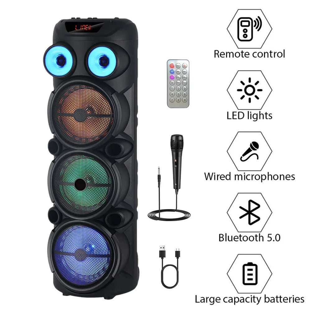 CURUK 4000W Portable Bluetooth Speaker With Loud Bass Subwoofer