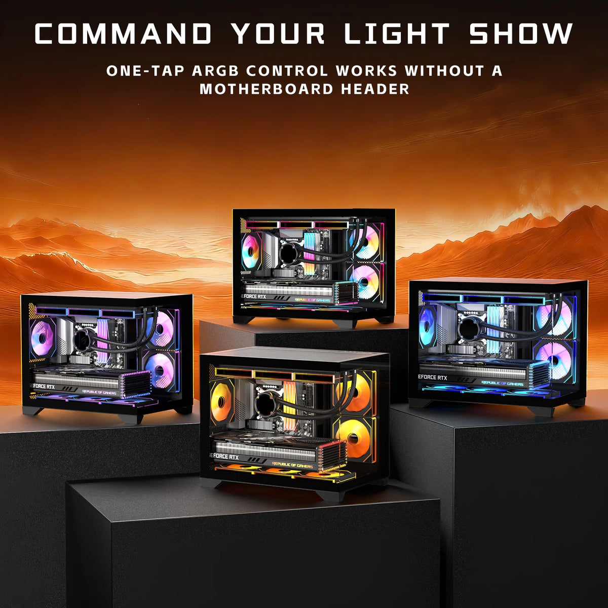 Gaming PC Case With Tempered Glass And Three ARGB Fans