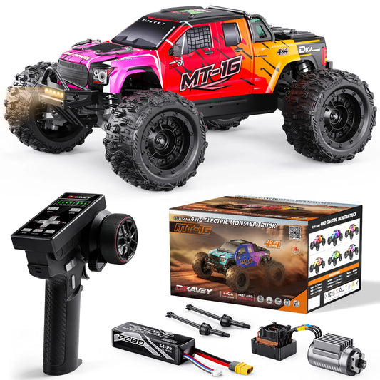 DIKAVEY 1 By 16 Brushless 4WD RC Monster Truck For RC Enthusiasts High Speed All Terrain 3S 2200mAh Battery Included