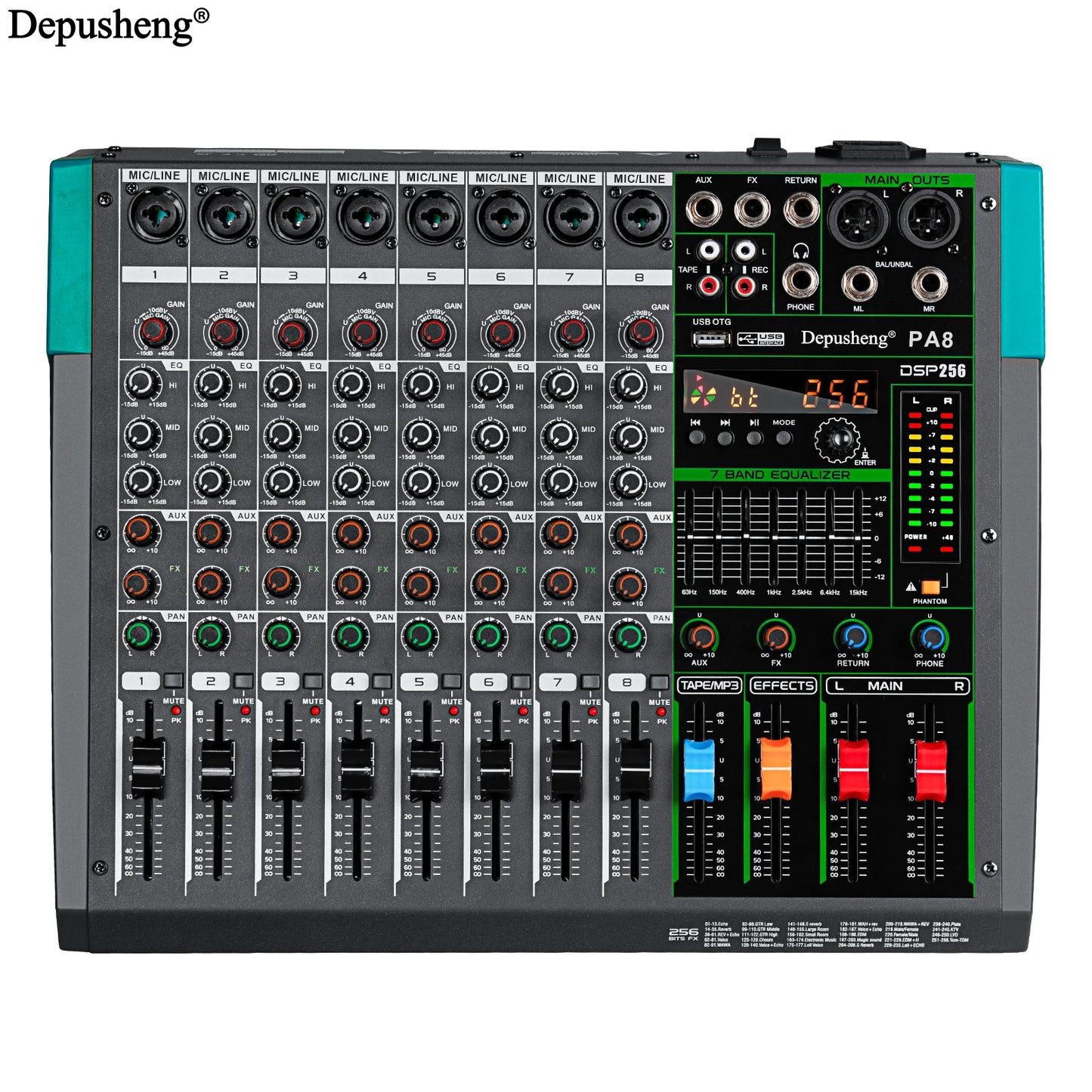 Depusheng MG Audio Mixer 6 8 12 16 Channel DJ Console